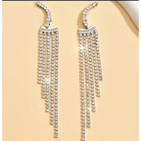 NEW Womens Earrings Bling Dangle Drop Sparkly Shiny Fancy Date Night Earrings - Picture 1 of 5